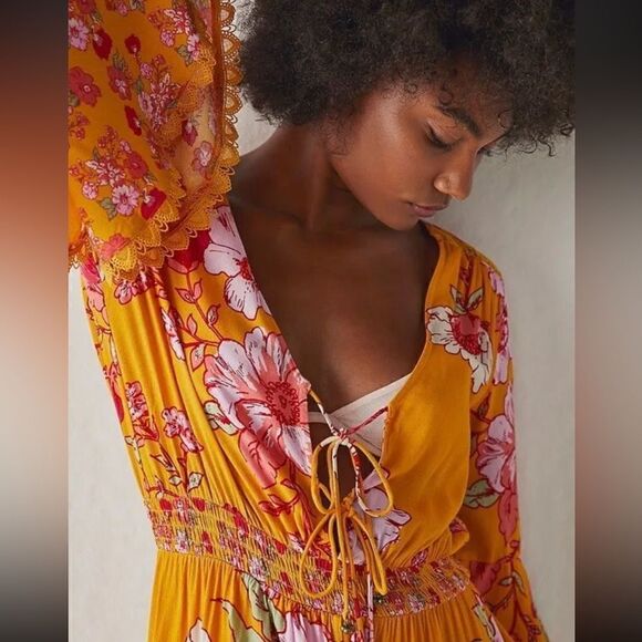 New Free People x Intimately Penny Printed Maxi Bodysuit - Picture 3 of 3